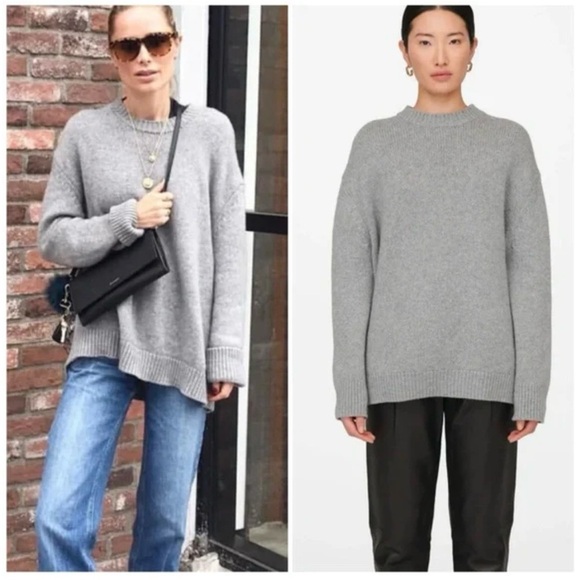 ANINE BING Rosie Gray Pullover Knit Cashmere Sweater SZ S - Picture 9 of 9